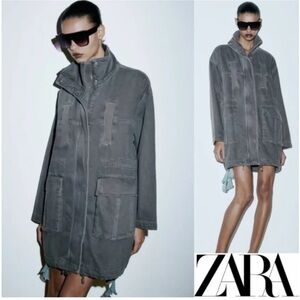 Zara Women's Dark Gray Utility Jacket